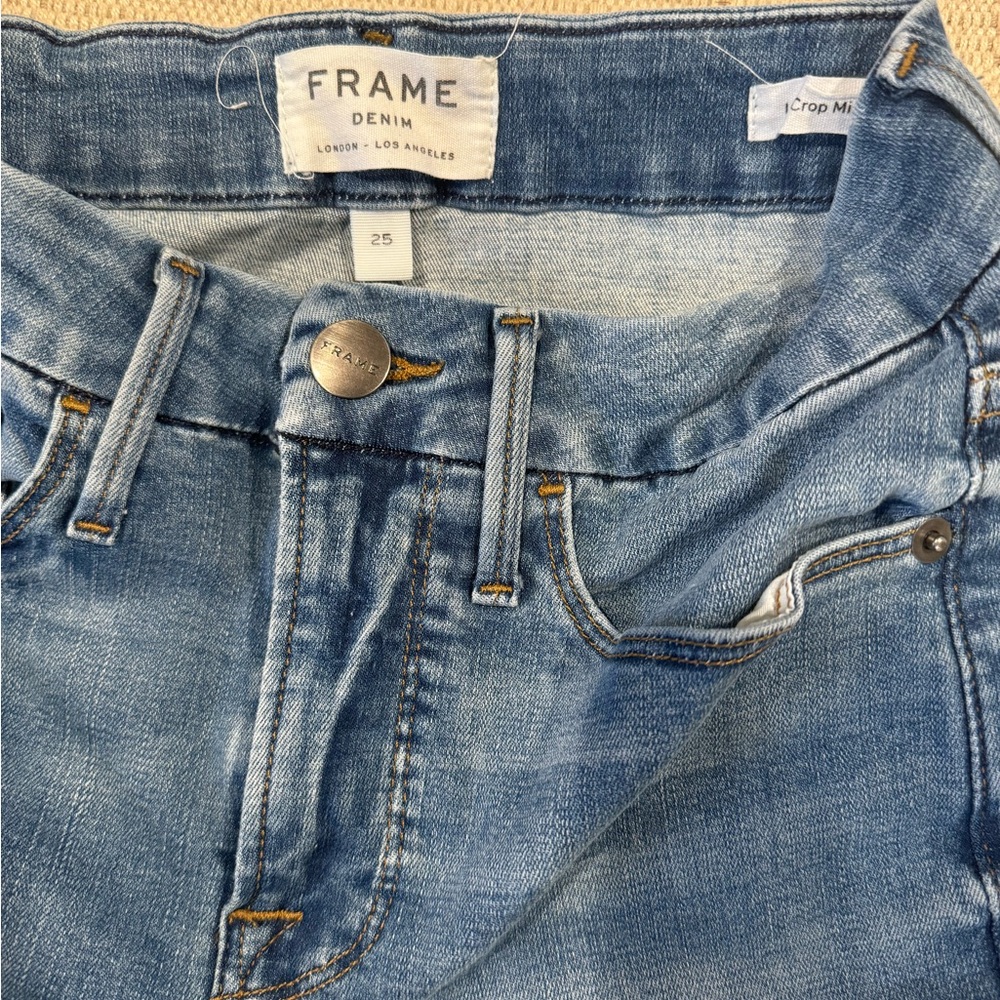 Frame Denim - Le Crop Mini Boot, denim with stretch, size 25
